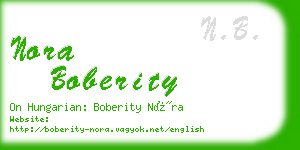 nora boberity business card
